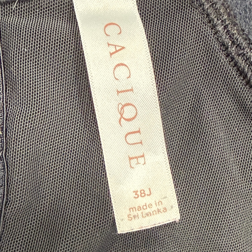 38J Lightly Lined Full Coverage Cacique Black Women's Bra - Picture 3 of 3